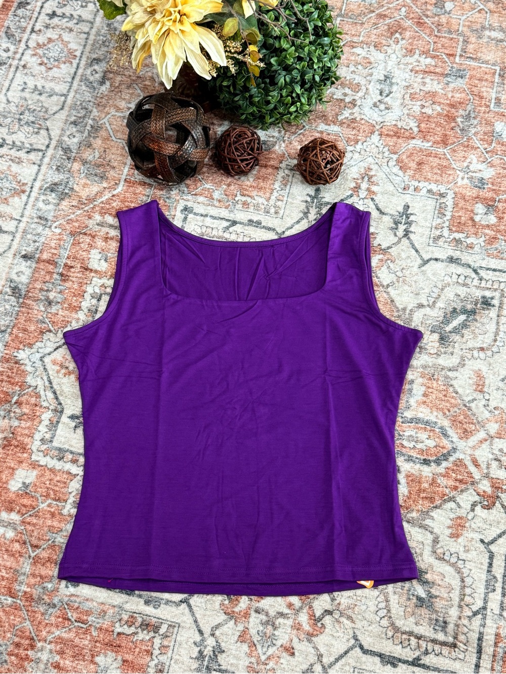 Everyday Scoop Neck Tank Top in Vibrant Purple